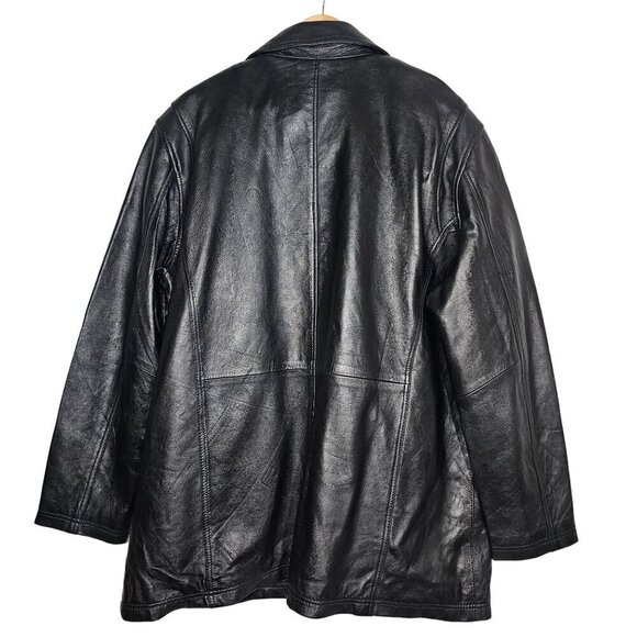 Vintage Milwaukee Leather Mens Black Genuine‎ Leather Coat Jacket Oversized XXL - Picture 2 of 13